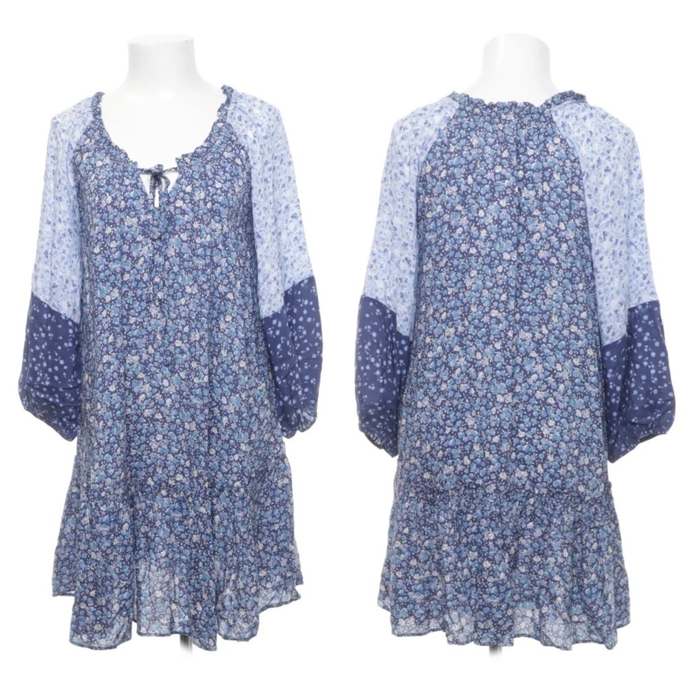 Zara Blue Floral Ditsy Ruffle Tiered Dress Sz. XS BNWT - Picture 5 of 12